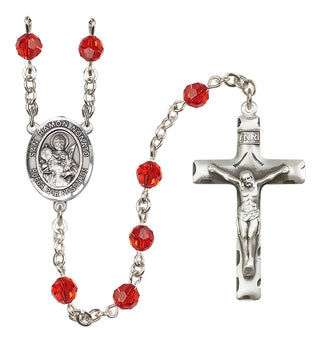 Sterling Silver 6mm Austrian Crystal San Ramon Nonato Rosary in Ruby