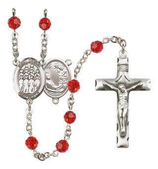 Sterling Silver 6mm Austrian Crystal Saint Cecilia / Choir Rosary in Ruby