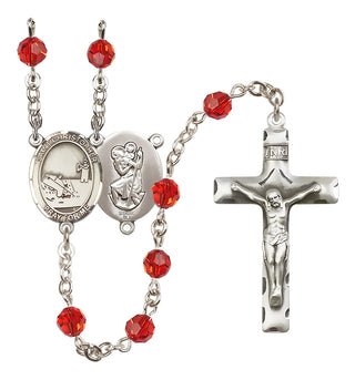 Sterling Silver 6mm Saint Christopher / Fishing Rosary