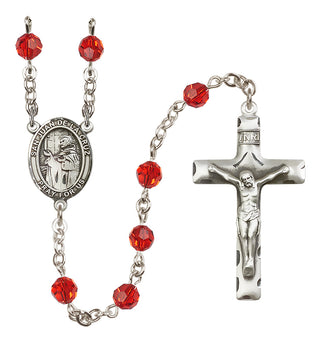 Sterling Silver 6mm Austrian Crystal San Juan de la Cruz Rosary in Ruby