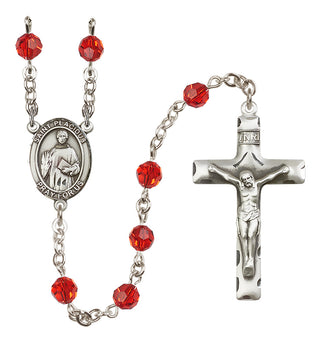 Sterling Silver 6mm Saint Placidus  Engraved Catholic Rosaries