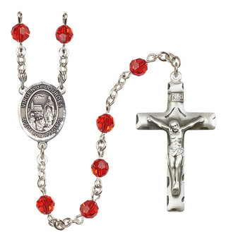 Sterling Silver 6mm Virgen de Lourdes  Engraved Catholic Rosaries