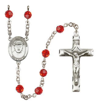 Sterling Silver 6mm Saint Damien of Molokai  Engraved Catholic Rosaries