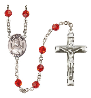 Sterling Silver 6mm Saint Fabian  Engraved Catholic Rosaries
