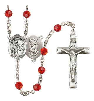 Sterling Silver 6mm Saint Christopher/Golf Rosary