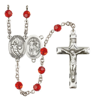 Sterling Silver 6mm Saint Sebastian/Basketball Rosary