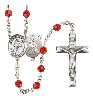 Sterling Silver 6mm Guardian Angel/Softball Rosary
