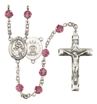 Sterling Silver 6mm Saint Joan of Arc / Air Force Rosary