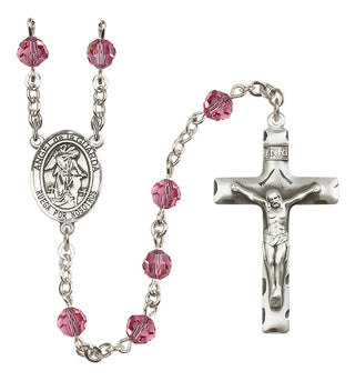 Sterling Silver 6mm Angel de la Guardia  Engraved Catholic Rosaries