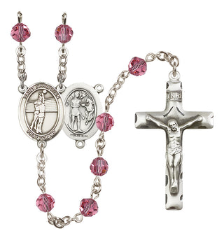Sterling Silver 6mm Saint Sebastian / Volleyball Rosary