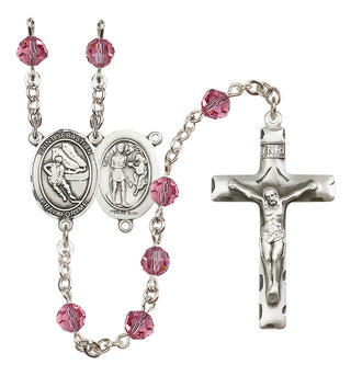 Sterling Silver 6mm Saint Sebastian / Hockey Rosary