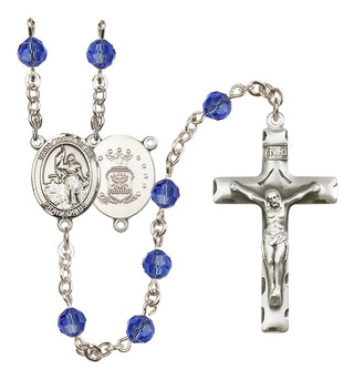 Sterling Silver 6mm Saint Joan of Arc / Air Force Rosary