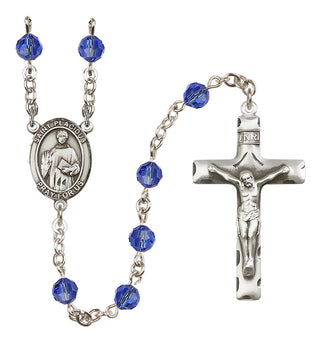 Sterling Silver 6mm Saint Placidus  Engraved Catholic Rosaries