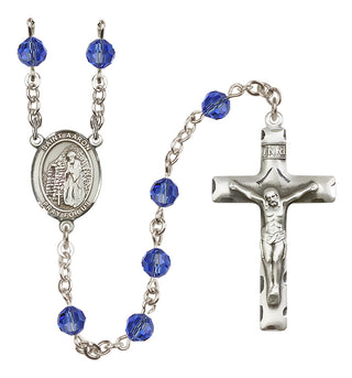 Sterling Silver 6mm Saint Aaron  Engraved Catholic Rosaries