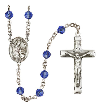 Sterling Silver 6mm Saint Eustachius  Engraved Catholic Rosaries