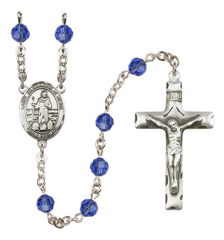 Sterling Silver 6mm Saint Bernadine of Sienna  Engraved Catholic Rosaries