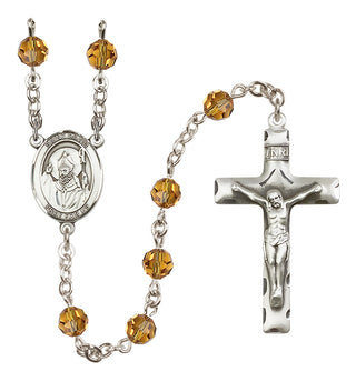 Sterling Silver 6mm Saint David of Wales  Engraved Catholic Rosaries