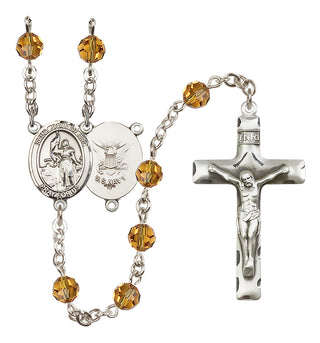 Sterling Silver 6mm Saint Joan of Arc / Navy Rosary