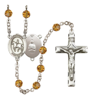 Sterling Silver 6mm Saint Kateri/Equestrian Rosary