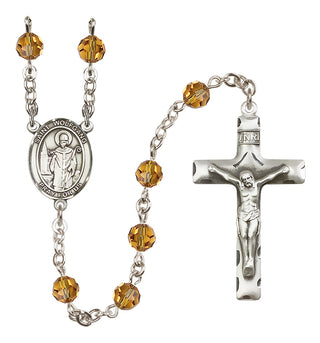 Sterling Silver 6mm Austrian Crystal Saint Wolfgang Rosary in Topaz