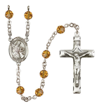 Sterling Silver 6mm Saint Eustachius  Engraved Catholic Rosaries