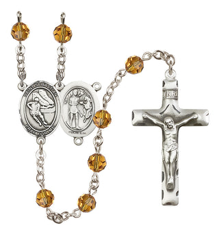 Sterling Silver 6mm Saint Sebastian / Hockey Rosary