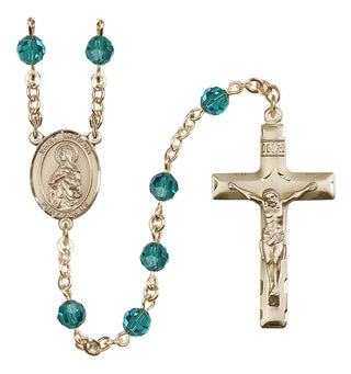 14 Karat Gold-Filled 6mm Austrian Crystal Saint Matilda Rosary in Zircon