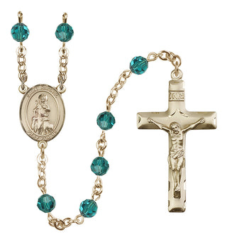 14 Karat Gold-Filled 6mm Austrian Crystal Saint Rachel Rosary in Zircon
