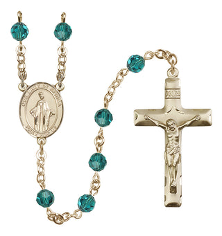 14 Karat Gold-Filled 6mm Austrian Crystal Our Lady of Africa Rosary in Zircon