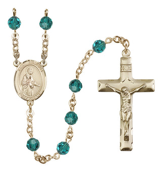 14 Karat Gold-Filled 6mm Austrian Crystal Saint Remigius of Reims Rosary in Zircon