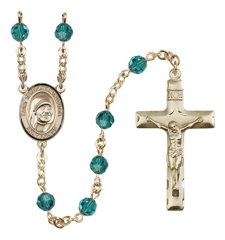 14 Karat Gold-Filled 6mm Austrian Crystal Saint Teresa of Calcutta Rosary in Zircon