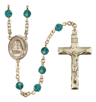 14 Karat Gold-Filled 6mm Austrian Crystal Saint Pauline Visintainer Rosary in Zircon