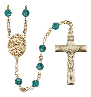 14 Karat Gold-Filled 6mm Austrian Crystal Our Lady of the Precious Blood Rosary in Zircon