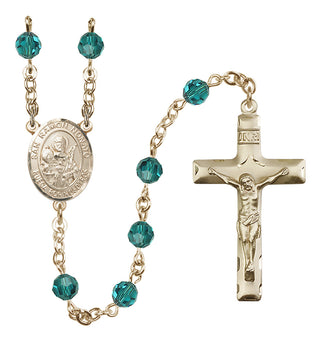 14 Karat Gold 6mm Austrian Crystal San Ramon Nonato Rosary in Zircon