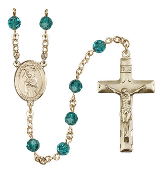 14 Karat Gold 6mm Austrian Crystal Saint Regina Rosary in Zircon
