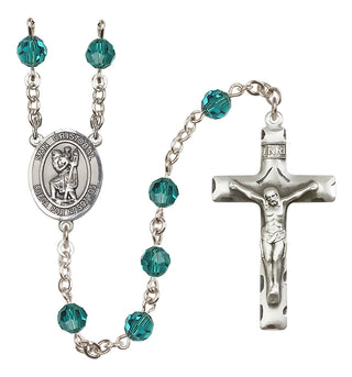 Sterling Silver 6mm San Cristobal  Engraved Catholic Rosaries