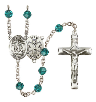 Sterling Silver 6mm Saint Michael/1St Responder Rosary