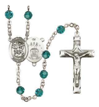 Sterling Silver 6mm Saint Michael / Air Force Rosary