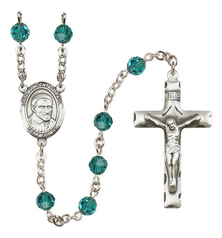 Sterling Silver 6mm Saint Vincent de Paul  Engraved Catholic Rosaries