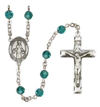 Sterling Silver 6mm Austrian Crystal Saint Nino de Atocha Rosary in Zircon