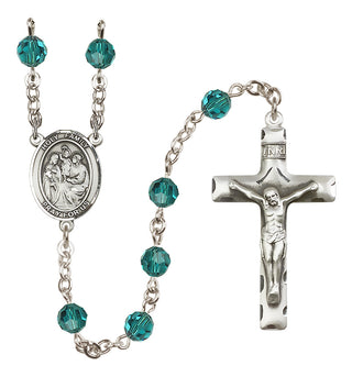 Sterling Silver 6mm Holy Family  Engraved Catholic Rosaries