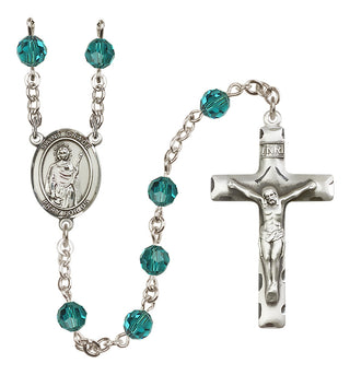 Sterling Silver 6mm Austrian Crystal Saint Grace Rosary in Zircon