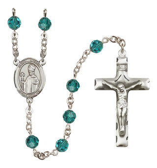 Sterling Silver 6mm Austrian Crystal Saint Austin Rosary in Zircon