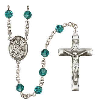 Sterling Silver 6mm Austrian Crystal Our Lady of Mercy Rosary in Zircon