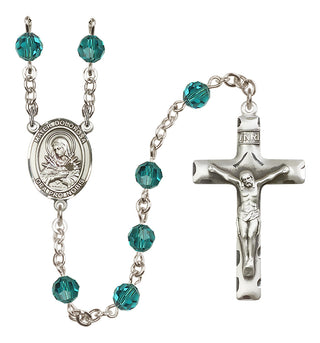 Sterling Silver 6mm Austrian Crystal Mater Dolorosa Rosary in Zircon