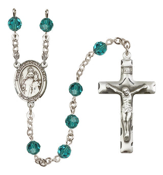 Sterling Silver 6mm Austrian Crystal Our Lady of Consolation Rosary in Zircon