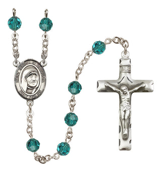 Sterling Silver 6mm Austrian Crystal Saint Teresa of Calcutta Rosary in Zircon