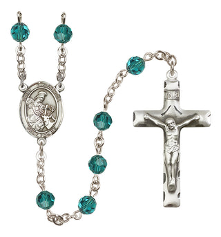 Sterling Silver 6mm Saint Eustachius  Engraved Catholic Rosaries