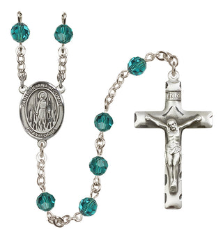 Sterling Silver 6mm Austrian Crystal Saint Juliana of Cumae Rosary in Zircon