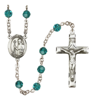 Sterling Silver 6mm Austrian Crystal Saint Regis Rosary in Zircon